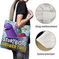thumbnail image 3 of Ask The Storybots Bolso de tela con estampado de lienzo para mujer, bolsa de compras reutilizable y estética, con cremallera interior, regalo para mujer,40*40cm., 3 of 6