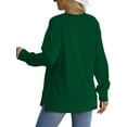 thumbnail image 4 of MOSHU Crewneck Sweatshirts for Women Side Split Long Sleeve Shirts Fashion Fall Womens Tops, 4 of 9