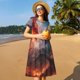 thumbnail image 4 of Easygdp Fire Sky Dragon para Vestido Transpirable de Mujer, Vestido Suelto de Manga Corta con Pliegues y Bolsillos para el Verano, 4 of 6