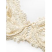 Wingslove Women’s Sexy Lace Bra Underwire Non Padded Full Coverage Unlined Plus Size Bralette,Beige 38C