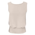 thumbnail image 5 of KHONTS Summer Tank Tops for Women Sleeveless Casual Boho Cami Slim Fit Smocked Bottom Shirts Beige M, 5 of 5