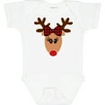 thumbnail image 3 of Inktastic Cute Girl Reindeer with Buffalo Plaid Bow Boys or Girls Baby Bodysuit, 3 of 5