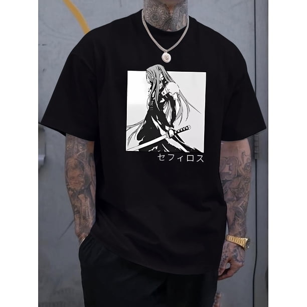 Camiseta deportiva informal para hombre - Camiseta de verano de manga corta con estampado geométrico, mezcla de poliéster elástico, lavable a máquina - Regalo perfecto para novios. Camiseta para adult