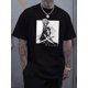 thumbnail image 1 of Camiseta deportiva informal para hombre - Camiseta de verano de manga corta con estampado geométrico, mezcla de poliéster elástico, lavable a máquina - Regalo perfecto para novios. Camiseta para adult, 1 of 6