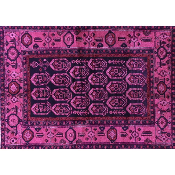 Ahgly Company Indoor Rectangle Persian Purple Traditional Area Rugs, 6' x 9'