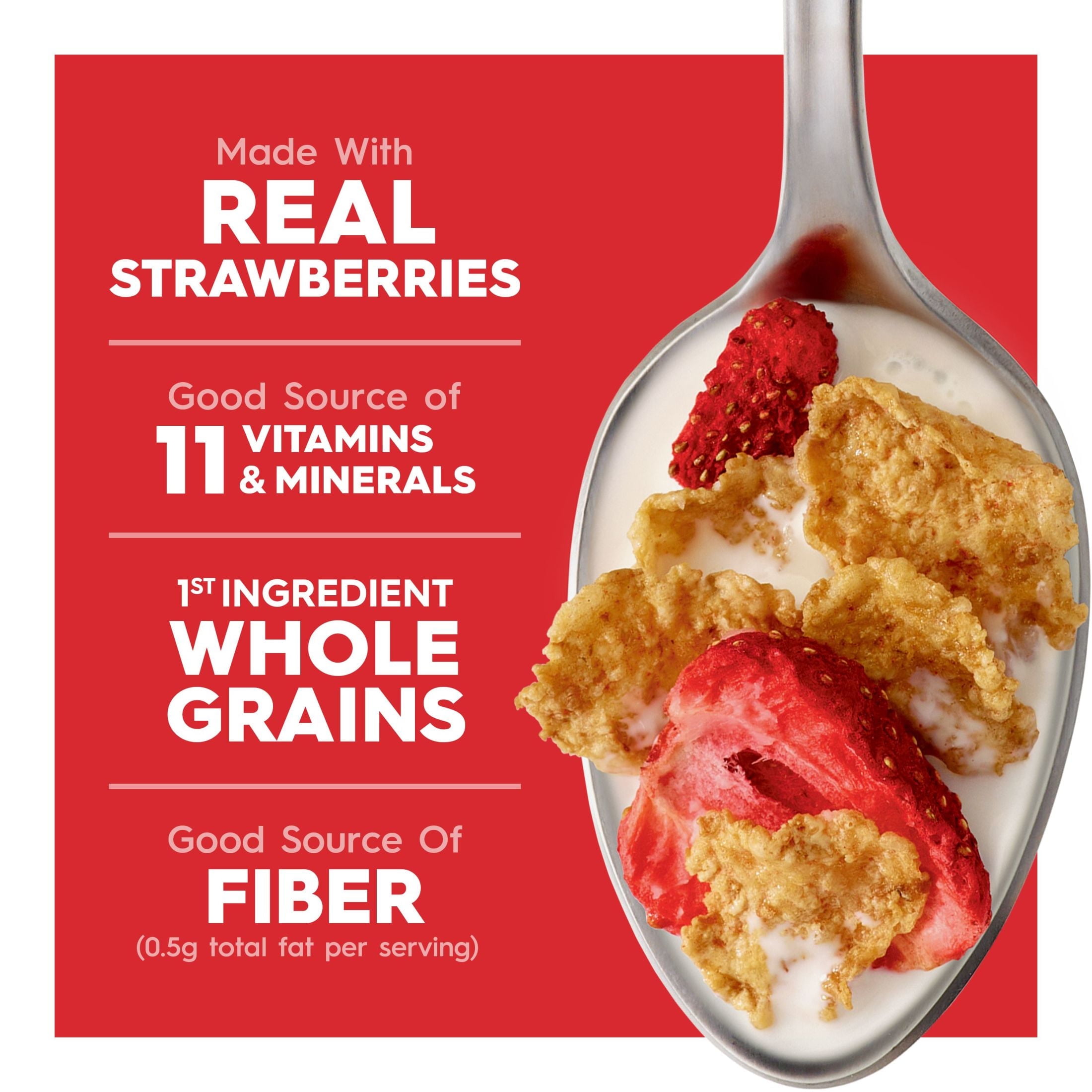Kellogg's Special K Breakfast Cereal, Fiber Cereal, Family Breakfast, Family Size, Red Berries, 15.6oz (Pack 4)