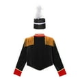 thumbnail image 5 of iiniim Kids Girls Long Sleeve Stand Collar Tassel Shoulder Button Down Jacket with Feather Hat Black 4, 5 of 7