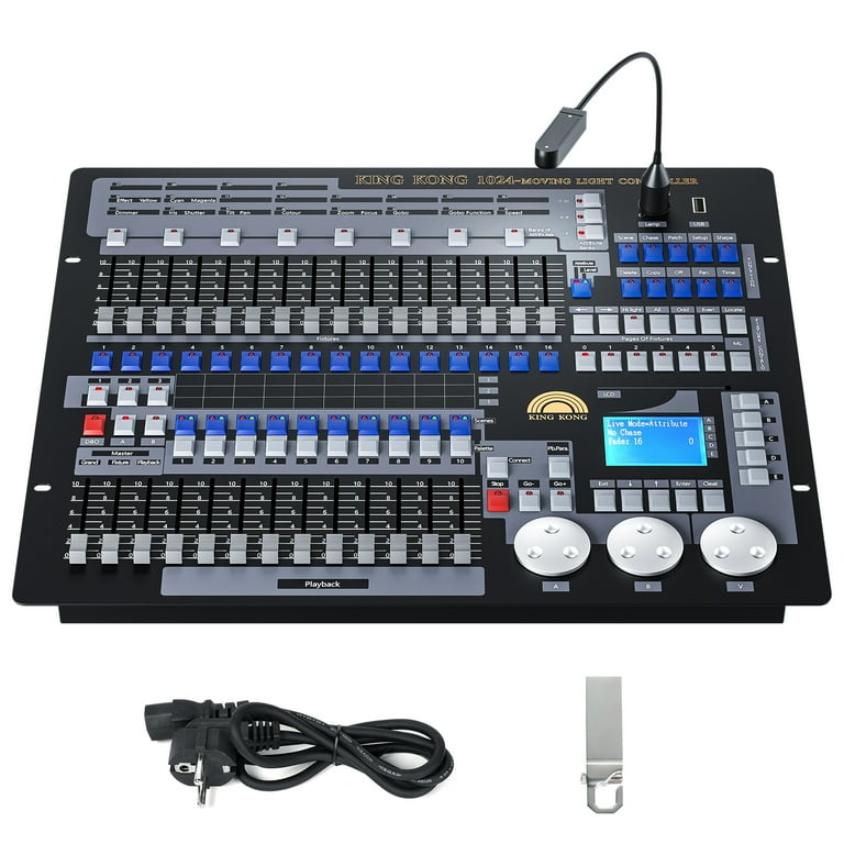 Black Grand Console DMX and MIDI Operator 1024 Channel Light Controller for  Live Concerts KTV DJs Clubs 