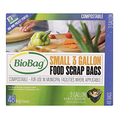 Biobag 3 Gallon Sac de Déchets Alimentaires, 48 Compter par Pack - 12 par Caisse.