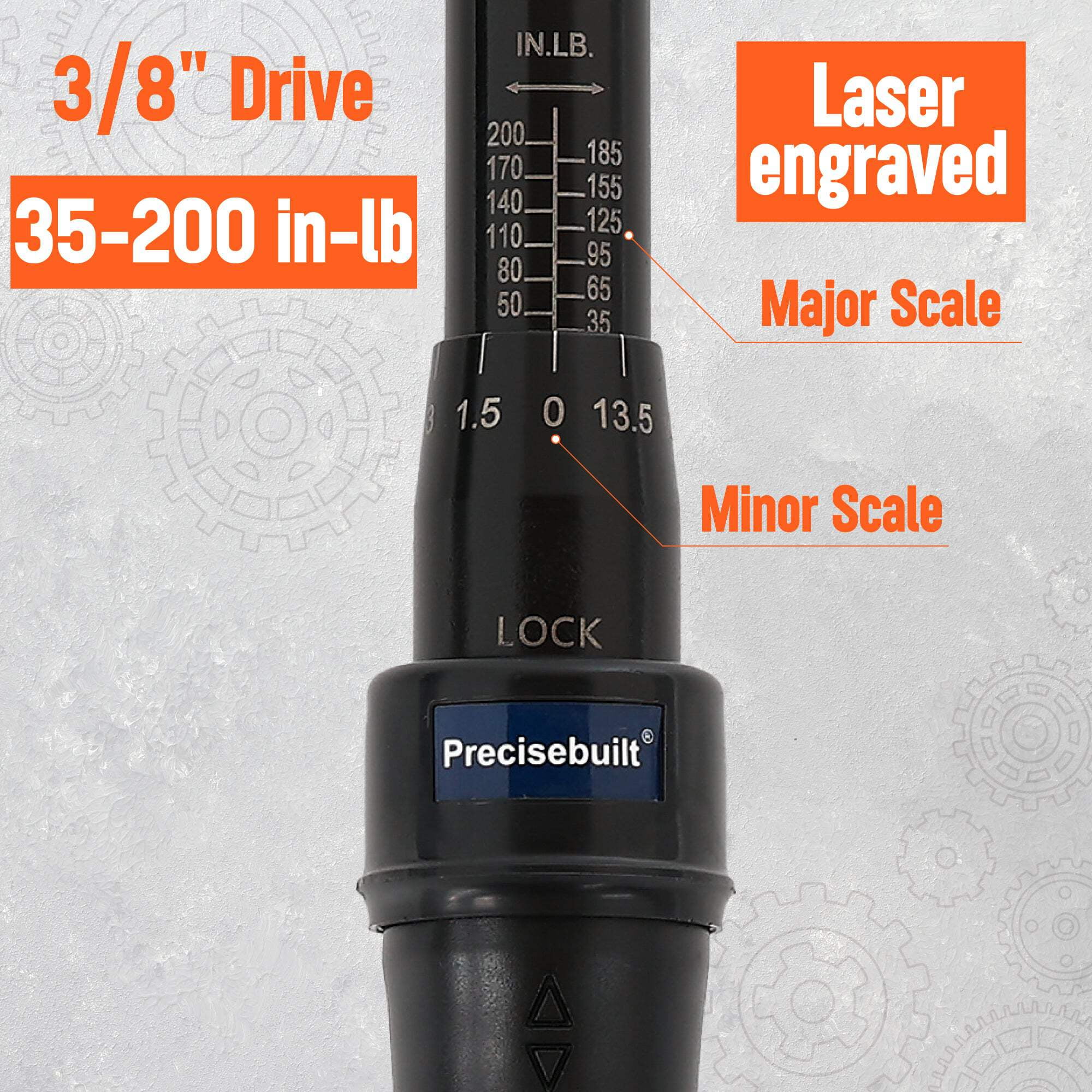 Precisebuilt 3/8" Drive 35-200 in-lb Click Tech Torque Wrench