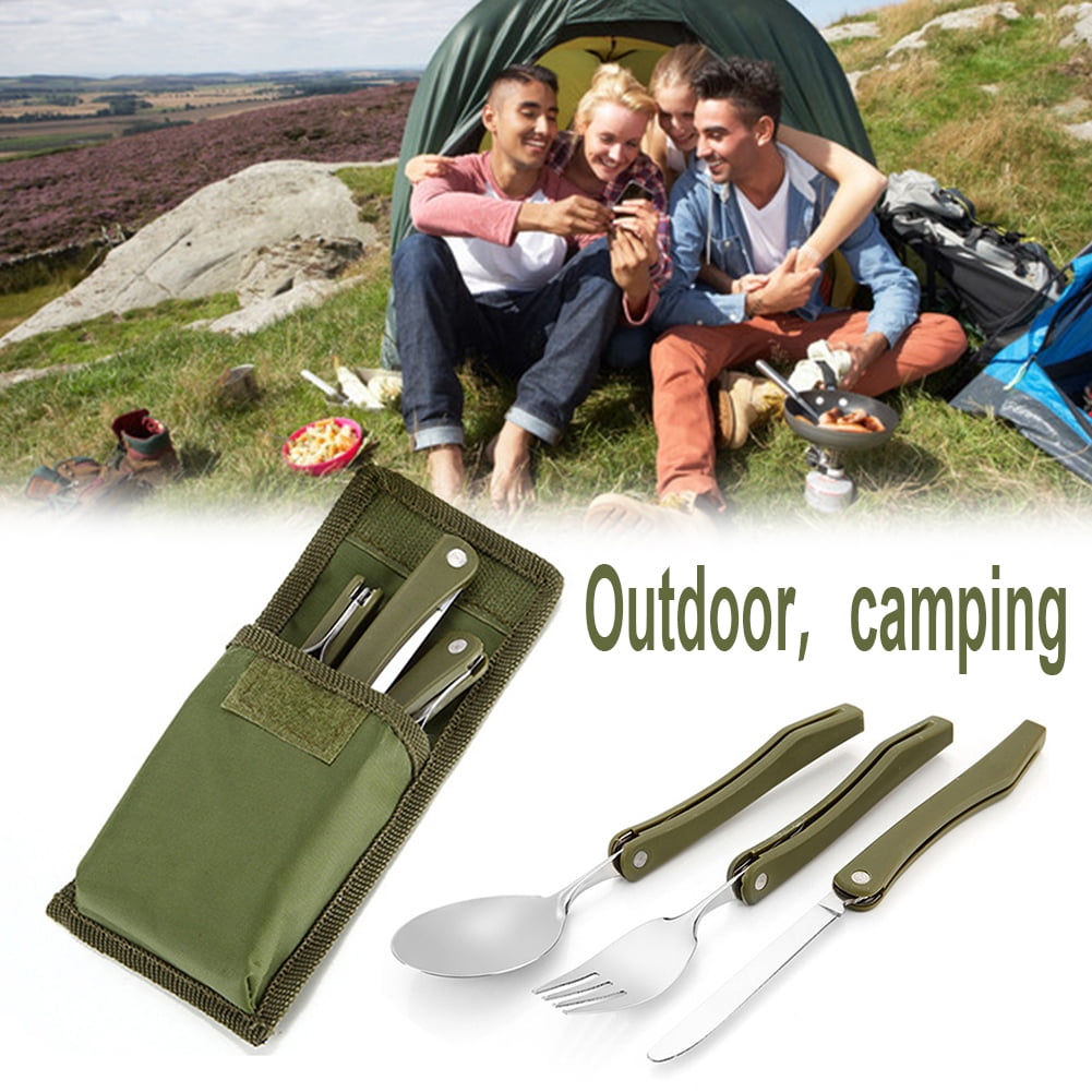 Portable Mini Cutlery Set Outdoor tools Folding Cutlery Set Camping