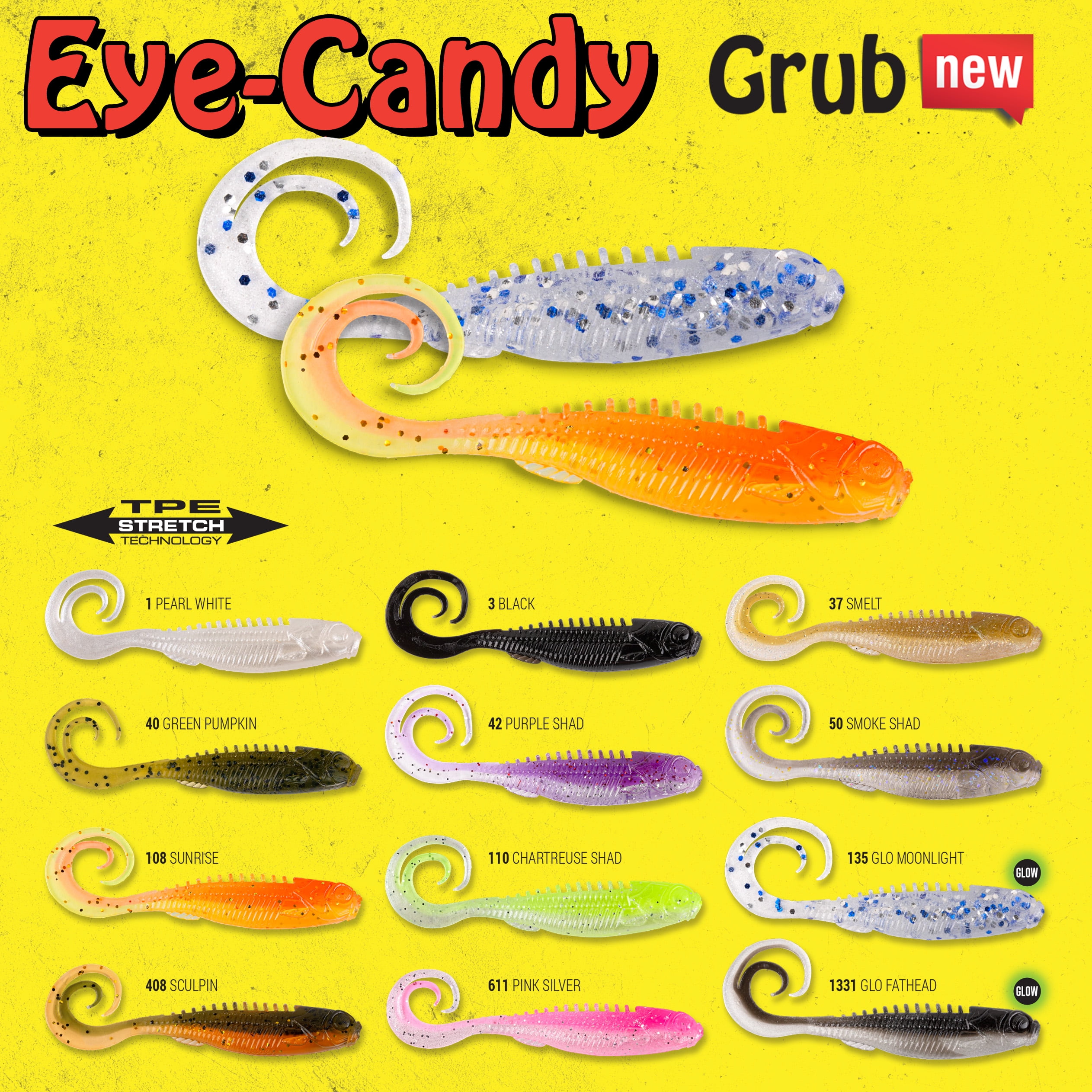 Eye Candy Candy Store Fishing Tackle Northland Eye-Candy Grub Purple Shad