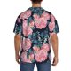 thumbnail image 3 of Balery Rose Flowers Camisa Casual de Manga Corta con Botones para Hombre, Texturizada, Estilo Cubano, para Playa, Verano-Small, 3 of 5