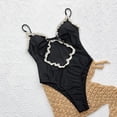 thumbnail image 4 of Ashirexll Womens Bathing Suits Fashion Conjoined Casual Backless Split Beach Bikinis Solid Color Swimsuit, 4 of 6