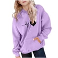 thumbnail image 2 of AUNVITO Boys & Girls 5-15Y Loose Fit Hooded Sweatshirt with Heart Paw Print Raglan Sleeves and Pockets for Fall Winter Casual Wear, 2 of 6