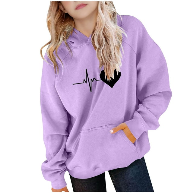 Chandail à Capuche à Manches Longues pour Garçons et Filles avec Poches Sport Confortable