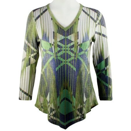 - Boho Chic - Across Town, Long Sleeve Asymmetric Hem Fashion Tunic Top