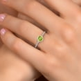 thumbnail image 4 of Gem Stone King 10K Two Tone Gold Green Peridot and Lab Grown Diamond Engagement Ring for Women | 0.84 Cttw | Round 5MM | Gemstone August Birthstone | Size 7, 4 of 6