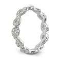 thumbnail image 4 of 14K White Gold Ring Band Eternity Diamond Round Polished Infinity Shared U Prong Size 6.5 B, Size 7, 4 of 5