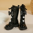thumbnail image 2 of lnmuld Boots for Girls Stylish Autumn Girls Casual Boots Flat Thick Sole Non Durable PU Leather Comfortable Walking Footwear for Kids Size:7-8 Years, 2 of 9