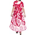 thumbnail image 4 of Ruimatai Robe Décontractée Grande Taille pour Femmes Manches Courtes Col Rond Été Fluide Confortable Élégante Imprimée Plage Fête T-Shirt Robe, 4 of 8