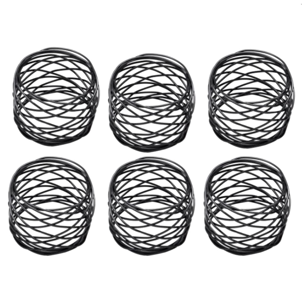 Decorations Black Napkin Rings Set of 6 Metal Mesh for Weddings Dinner Parties or Every Day Use