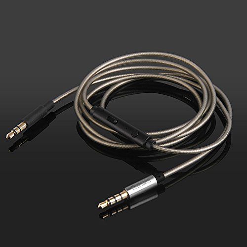 5N OFC Upgrade Cable Silver Plated Audio AUX Cord with Inline Mic and