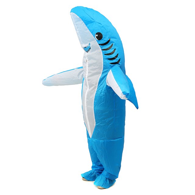 Funny Inflatable Costumes Adult Halloween Fancy Dress Scary Shark Dress Costume