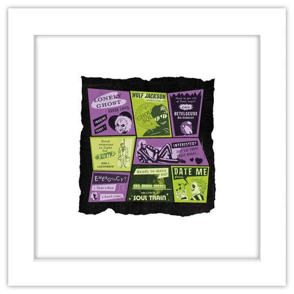 Gallery Pops Disney The Nightmare Before Christmas - Sally Sees a Fearful Vision Wall Art, Black Framed Version, 12" x 12"