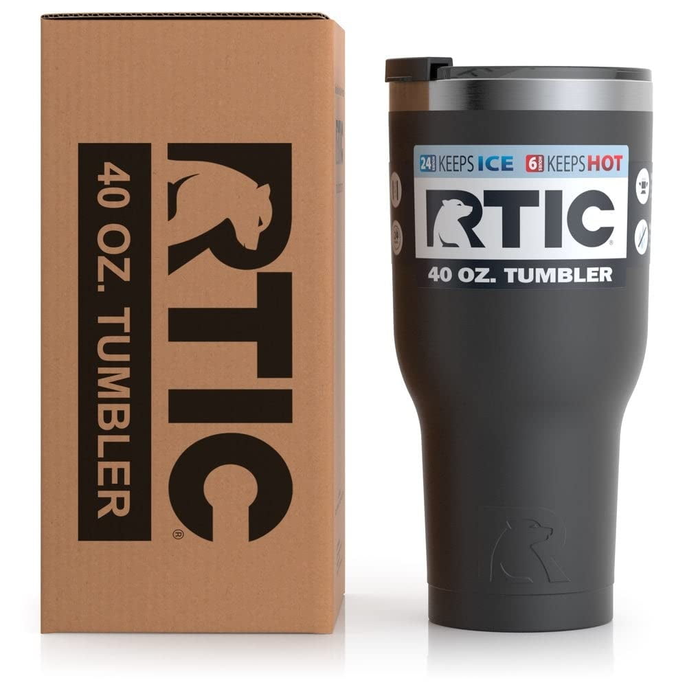  RTIC 30 oz Road Trip Tumbler Double-Walled Insulated Stainless  Steel Travel Coffee Mug with Lid, Handle and Straw, Hot and Cold Drink,  Portable Thermal Cup for Car, Camping, Spill-Resistant, Salmon: Home