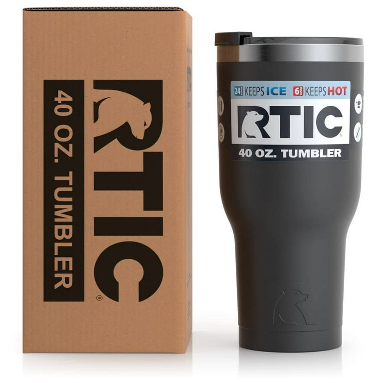 RTIC 40 oz Insulated Tumbler Stainless Steel Coffee Travel Mug with Lid,  Spill Proof, Hot Beverage and Cold, Portable Thermal Cup for Car, Camping,  Graphite 