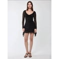 thumbnail image 2 of Floral V-Neck Fitted Mini Dress, 2 of 6