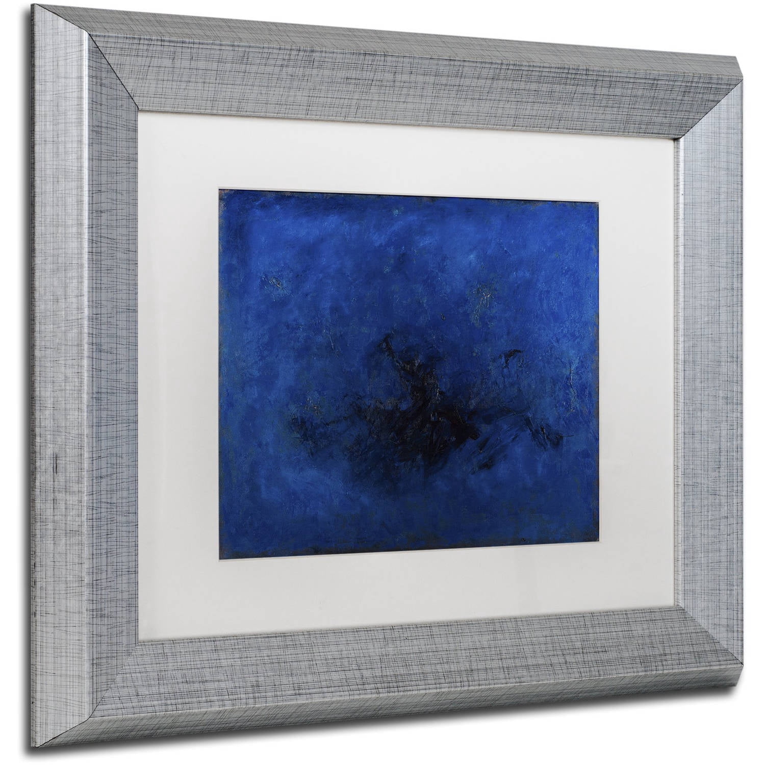 Trademark Fine Art "Deep Blue" Canvas Art by Joarez, White Matte, Silver Frame