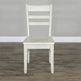 thumbnail image 3 of Sunny Designs 37" Bayside Coastal Wood Ladderback Chair Marble White (Set of 2), 3 of 8