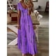 thumbnail image 2 of Vestido Casual De Talla Grande, Vestido Largo Elástico Medio Con Cuello En V Y Manga Corta Con Tinte Anudado Para Mujer, 2 of 4