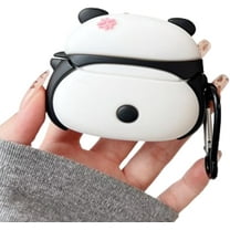 for Samsung Galaxy Buds 3 Case & Galaxy Buds 3 pro Case,Cute Cartoon Stereoscopic Animals Design Silicone Ear Buds case with Hook for Boys Girls (Panda)
