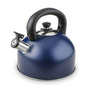 Tea Kettle Stovetop Whistling Tea Pot-3.2L Stainless Steel Whistling Tea Pot with Boils Faster Bottom, Suitable for All Heat Sources (Blue 3.2L)