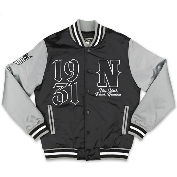 Big Boy New York Black Yankees S1 Satin Mens Baseball Jacket [Black - L]