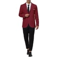 thumbnail image 2 of Abrigo Slim Fit para Hombre Inspire Chic, Blazer de Un Solo Botón, Formal, Color Burdeos, 2 of 7