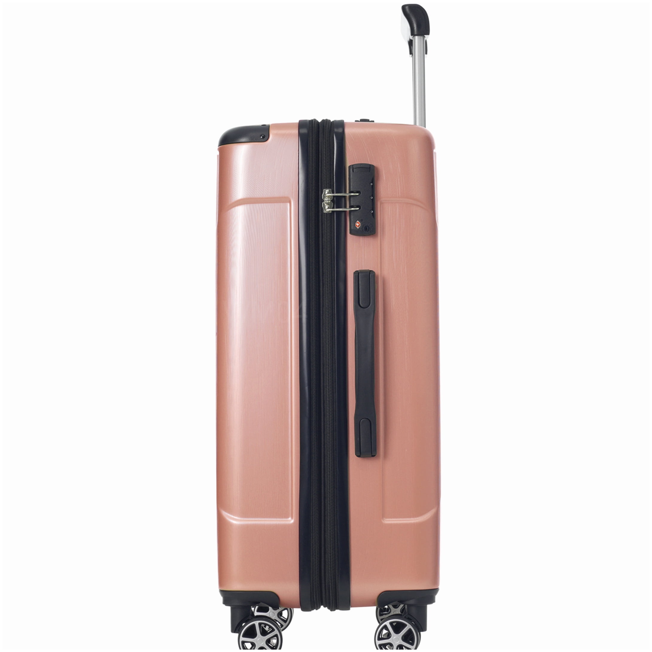 Expandable 28" Hardshell Suitcase with TSA Lock, Lightweight ABS Checked Luggage in Rose Pink
