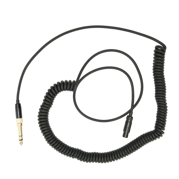 Black Headphone Audio Spring Cable, Eliminate Skin Effect Replacement Cable  Coiled Cord High Fidelity OFC Copper For K702 For K712 For AKG 