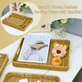 thumbnail image 4 of Serving Tray with Handles Rattan Serving Tray Rectangular Woven Tray Decorative Tray Organizing Tabletop Bathroom Kitchen Counter 3PCS, 4 of 8