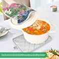 thumbnail image 3 of Yayeee Pot Holders Kitchen Heat Resistant with Pocket 7"x9.8" Cotton Oven Cooking Hot Pads, White Vibrant Flowers, 3 of 7