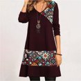 thumbnail image 4 of Robe Décontractée d'Automne pour Femmes, Manches Longues, Col en V, Imprimée, 4 of 6
