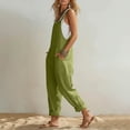 thumbnail image 4 of Women's Fashionable Casual Loose-Fit Plain Sleeveless Jumpsuit With Patch Pockets, Size S-2XL, 4 of 5