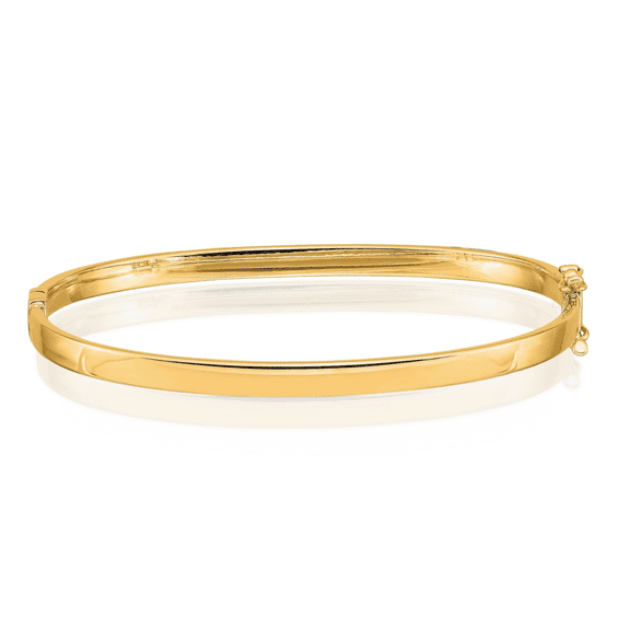 ICE CARATS 10K Solid Yellow Gold Hinged Bangle Bracelet - 7 inch - Polished Women's