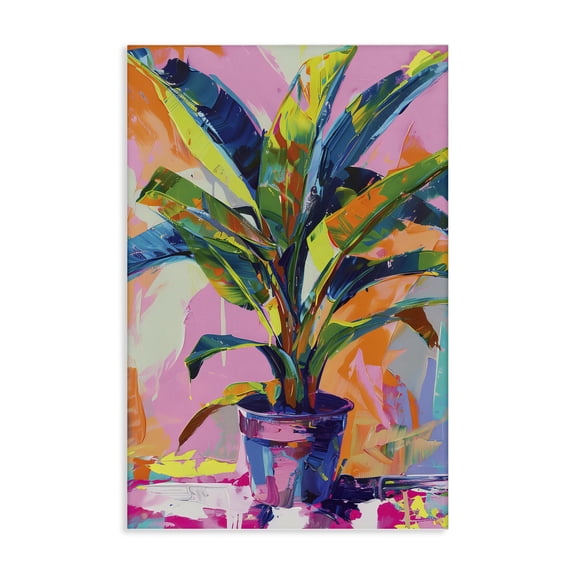 Stupell Industries Modern Vivid Saturated House Plant Canvas Art, 16 x 24, by LSR Design Studio