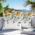 thumbnail image 3 of Throw Pillow Covers 26x26 Inch Set of 2, Sunflowers Waterproof Outdoor Pillow Covers, Eucalyptus Leaves Spring Floral Summer Botancial Decorative Cushion Pillowcases for Couch, Sofa, Bed, Patio, 3 of 9