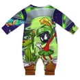 thumbnail image 2 of Looney Tunes Marvin The Martian Baby Long Sleeve Footless, Infant Playsuit Romper Jumpsuits for Boys Girls, 2 of 8
