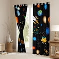 thumbnail image 3 of Outer Space Curtains Rocket Ship Blackout Curtains Universe Themed Decor Window Curtains for Teens Galaxy Space Planet Print Solar System Bedroom Curtains,2 Panels 52"Wx63"L, 3 of 5